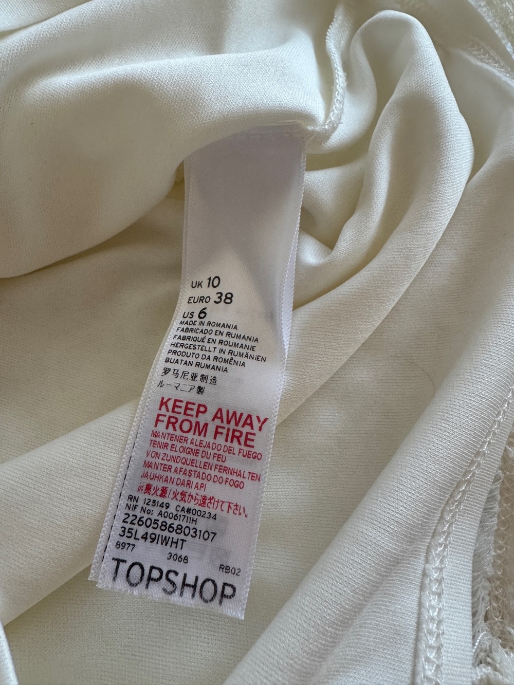 🛍️SALE🛍️ Topshop Cream Lace High-Neck Mini Dress - Picture 8 of 8